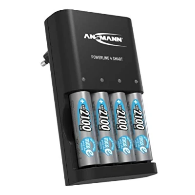 Immagine di ANSMANN Caricatore per batterie ricaricabili stilo AA e pile micro AAA 4 2100mAh incluse indicatori LED diagnosi batteria