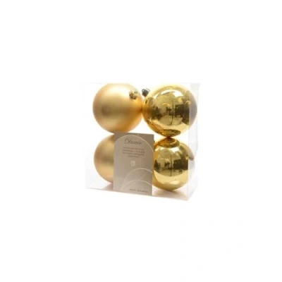 Immagine di Decoris, 22165, Palline natalizie, infrangibili, miste lucide e opache, Oro (Gold)