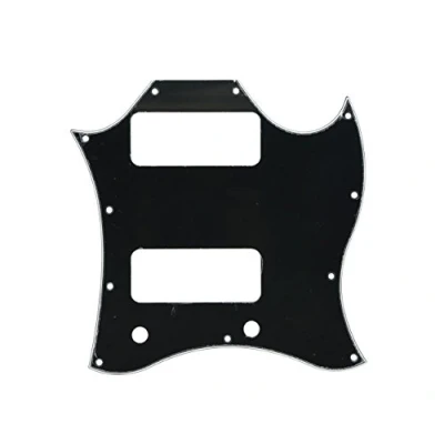 Immagine di KAISH Standard SG Special Full Face Pickguard per chitarra con foro P90 pickup nero 3 strati