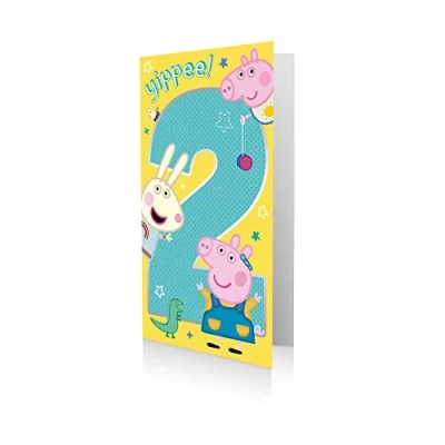 Immagine di Danilo Promotions Limited biglietto di compleanno per 2 compleanno, Peppa Pig, auguri il multicolore, 9 x 5