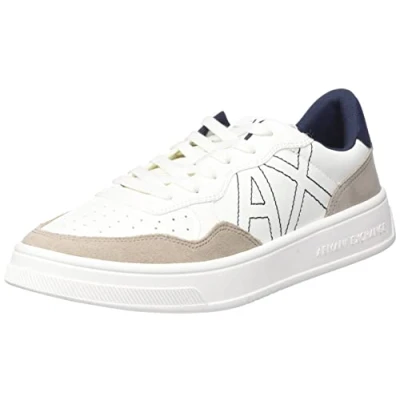 Immagine di Armani Exchange Sneakers basse, Uomo, Taglia: 40, Offwhite/beige pelle e finta