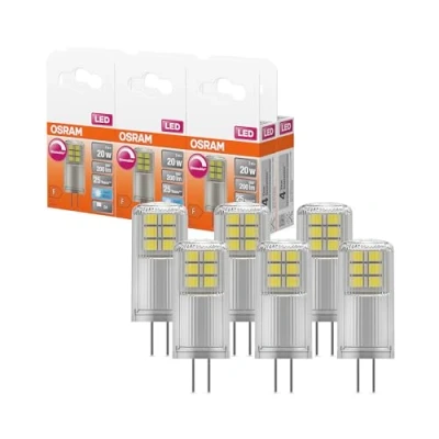 Immagine di Osram SPECIAL Pin CL 20 LED Lampe mit Retrofit Stecksockel G4, dimmbar, Form, 2W, 200lm, 4000K, kaltweißes Licht, gute Rundumlichtausstrahlung, lange Lebensdauer, 6 Pack