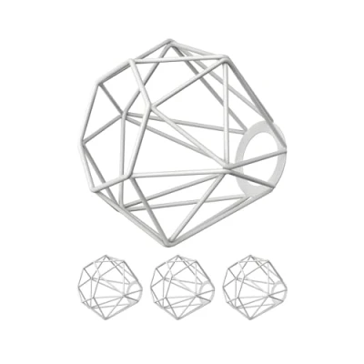 Immagine di ledscom.de 4 pezzi paralume a gabbia, bianco, 155mm Ø