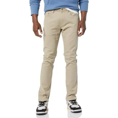 Immagine di Amazon Essentials Jeans Elasticizzati Skinny Uomo, Marrone Kaki Chiaro, 40W / 28L