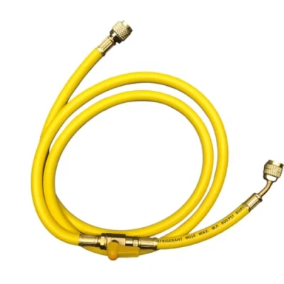 Immagine di Flessibile frusta ridotta con rubinetto 1/4 x 5/16 sae cm 150 COLORE GIALLO