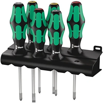 Immagine di Wera, 335/350/355/6 Assortimento di giraviti Kraftform Plus Lasertip + rack, 6 pezzi
