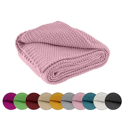 Immagine di Coperta in maglia, calda e morbida, certificazione OEKO TEX, 140 x 190 cm, colore grigio