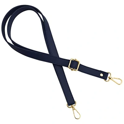 Immagine di Cinghia tracolla per donna borse borsa a mano blu scuro colore parti metalliche oro lunghezza regolabile 70 128 cm larghezza 1,8