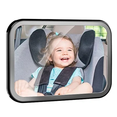 Immagine di Specchietto Retrovisore Bambini, Specchietti Seggiolino Orientabile con Ampia Visuale Chiara, Convesso e Infrangibile Regolabile Vista Neonato, Flessibile Stabile