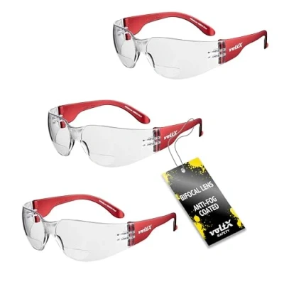 Immagine di 3 x voltX ‘GRAFTER’ Bifocale Leggero Industriale Occhiali di sicurezza, Certificati CE EN166f / per ciclisti (TRASPARENTI +2.5 diottrie) Safety Reading Glasses
