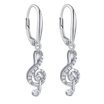 Immagine di SILVEGO Orecchini da Donna in Argento 925 con Zirconia Cubica Chiave di Violino, JJJED1098