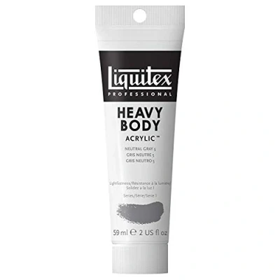 Immagine di Liquitex 1045599 Heavy Body Colore Acrilico Professionale Denso, ad Alta Viscosità, Grigio (Grigio Neutro N. 5.), 59 ml
