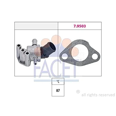 Immagine di FACET 7.8108 Termostato motore 87C Made in Italy OE Equivalent con collegamento filettato per sensore temperatura FIAT: Panda I Hatchback