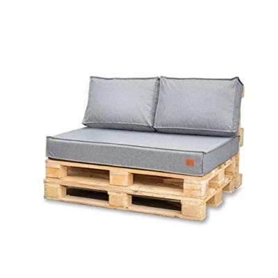 Immagine di Bielik Cuscini per Pallet 120x80 Set Divano Pallet, Impermeabili Cuscino Prodotto nell&#039;UE, da Giardino 3 Parti (Grigio)