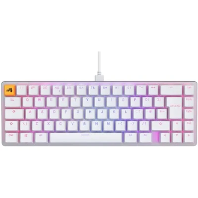 Immagine di Glorious gaming GMMK 2 Compact (65%) tastiera mecc., TKL compatta 65%, alluminio, personalizzab., tasti doppia iniezione, Fox Switches, RGB per ogni tasto, layout QWERTY inglese Bianco