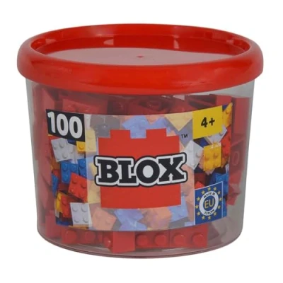 Immagine di Simba Blox 104114111 Blox, 100 Rote Bausteine Made in Italy, 4 Mattoni, Include Scatola portaoggetti, Massima qualità e 100% Compatibile con gettoni Ben noti, Colore Rosso,