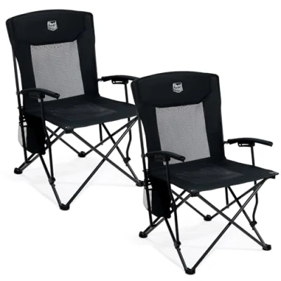 Immagine di TIMBER RIDGE Sedia da Campeggio Pieghevole Leggera 150 kg Portata Massima, con Schienale Alto e a Rete, Comoda Portatile per Spiaggia, Festival, Pesca, Giardino, Picnic Area Pranzo all&#039;aperto