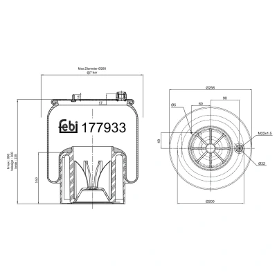 Immagine di FEBI BILSTEIN 177933 Soffietto, Sospensione pneumatica