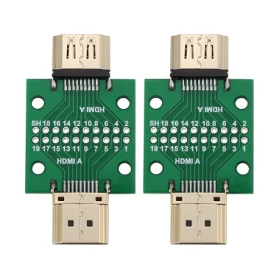 Immagine di OTOTEC 2 Pezzi HDMI Tipo A Maschio Femmina 19 Pin 2,54 Mm Presa Bifacciale Scheda Breakout Connettore Test Riparazione Mini Con PCB