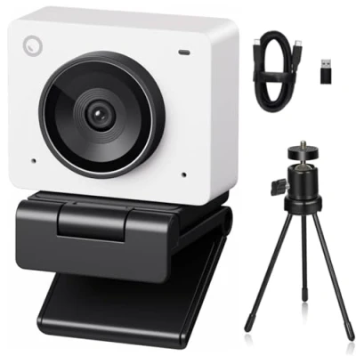 Immagine di OBSBOT Meet 2 Ultra HD 4K Streaming Webcam, 1080p at 60 FPS, Videokonferenz Kamera mit KI Automatischem Bildausschnitt, USB C, Dual Noise Reducing Mics, Ideal for Gaming or Weiß