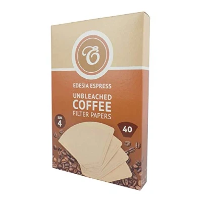 Immagine di EDESIA ESPRESS 50 filtri caffè americano in carta non sbiancata forma a cono misura 4