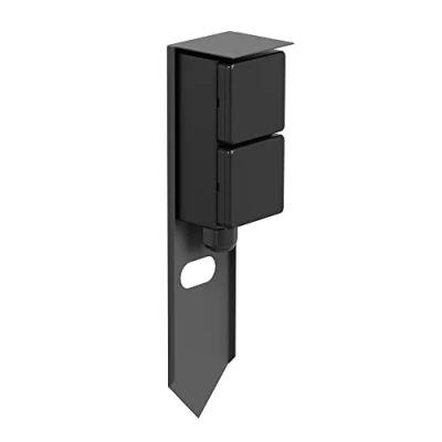 Immagine di ledscom.de Colonna di presa da giardino PIWI con picchetto a terra per esterni, IP44, 2 vie, acciaio inox, antracite, angolare, 30 cm, corrente esterno, giardino,
