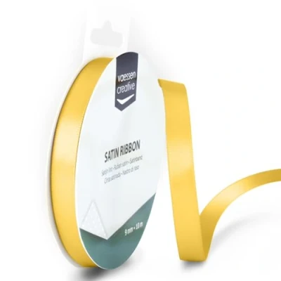 Immagine di Iris Ohyama Ribbon Lyon Wired Nastro di Raso, Giallo (Oro), 9 mm x 10 m, unità