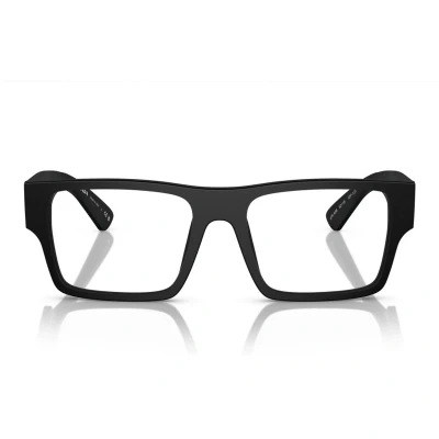 Immagine di Prada Uomo PR A08V 12P1O1 Montature da vista Acetato Nero Trasparente Squadrata Normale