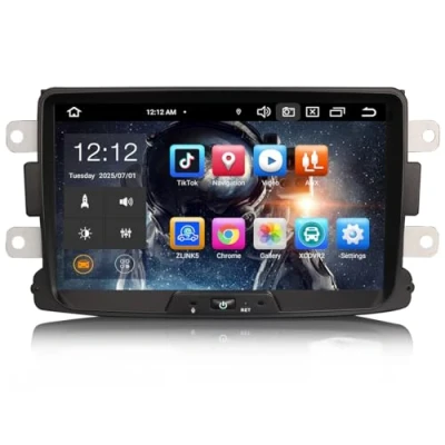 Immagine di [4G+64G] Android 13 Autoradio 8 pollici per Renault Dacia Duster Logan Sandero Dokker Supporto amplificatore DSP integrato CarPlay Auto GPS Sat Nav Bluetooth 5.0 A2DP Wifi 4G DAB+ Mirror Link