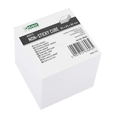 Immagine di D.RECT blocco note 85 x 80 mm, carta di ricambio per scatola note, 750 fogli bianchi, appunti a cubo, non appiccicose, piccola da scrittura, promemoria scuola,