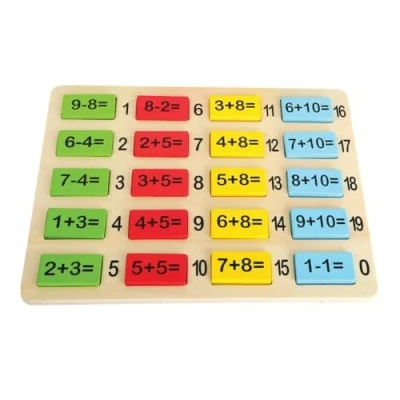 Immagine di Small Foot Tessere con Operazioni Matematiche in Legno Colorato, Multicolore, Small, 10716