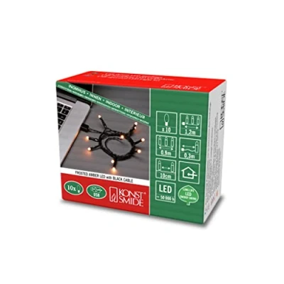 Immagine di Konstsmide Catena luminosa a LED, satinata, 10 diodi ambrati, interno (USB), 0,64 W, cavo nero 1772 830