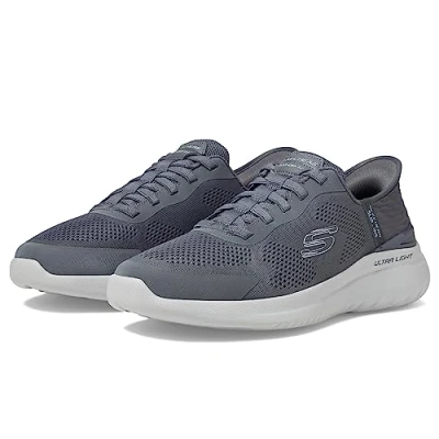 Immagine di Skechers Men&#039;s Bounder 2.0 Emerged Slip in Sneaker, Scarpe da Ginnastica Uomo, Grigio Scuro, 41 EU Larga