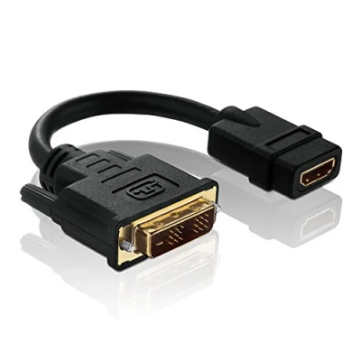 Immagine di PureLink PI065 Adattatore DVI/HDMI ad alta velocità (DVI D maschio (18 + 1) A HDMI femmina), certificato, 0,1 m