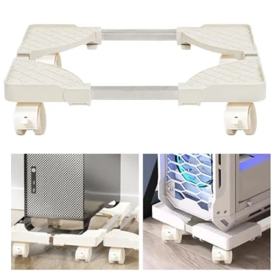 Immagine di SPORWAY CPU Holder Cart: Supporto per PC con 4 Ruote, Case Stand Regolabile, Carrello Porta Computer Tower, Desktop Adatto alla Maggior Parte dei