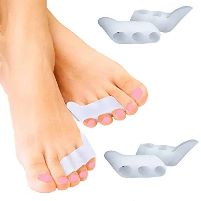 Immagine di Separatori per i piedi e martello dita dei piedi, mignolo piede barelle sovrapposte, proteggi sollievo borsite, 4 Pezzi