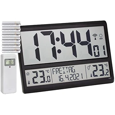 Immagine di TFA Dostmann Orologio da parete digitale XL, 60.4521.01, con batterie, colore nero