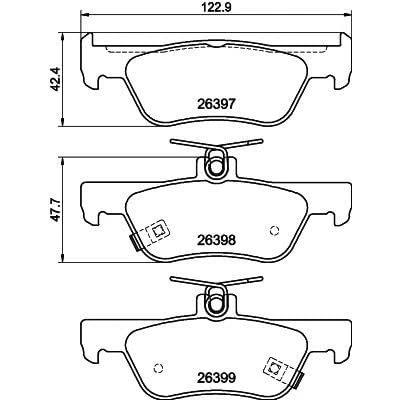 Immagine di HELLA 8DB 355 043 091 Kit pastiglie freno con segnalatore acustico usura