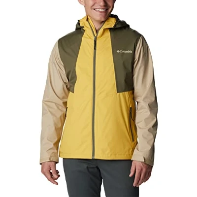 Immagine di Columbia Inner Limits Jacket, Giacca Impermeabile Uomo, Golden Nugget/Stone Grn/Ancient Fossil, Taglia XXL