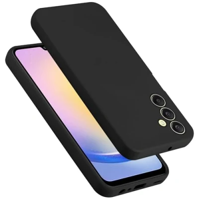 Immagine di Cadorabo Custodia compatibile con Samsung Galaxy A25 in LIQUID NERO Coperchio protettivo silicone TPU flessibile