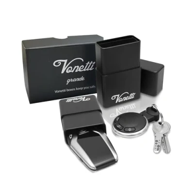 Immagine di VONETTI Alpha Shield 10 cm Premium Keyless Go Protezione Scatola in alluminio per auto portachiavi, RFID Blocker Custodia, Car Key Safe Box