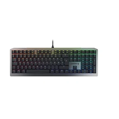 Immagine di CHERRY MV 3.0, Tastiera Gaming Meccanica con Illuminazione RGB, Layout per la Germania (QWERTZ), Luminoso Design Alluminio, Interruttori (VIOLA), Nero