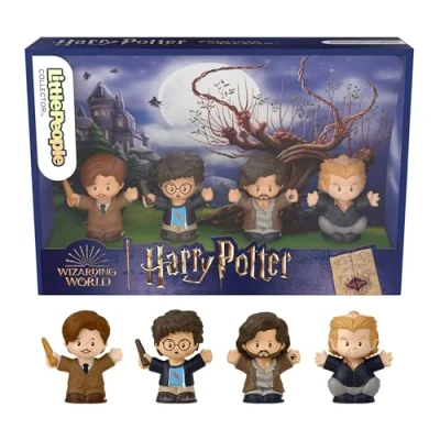 Immagine di Little People Collector Harry Potter e il prigioniero di Azkaban, 4 personaggi in Edizione Speciale, include Harry, Sirius Black, Remus Lupin Peter Minus, giocattolo da collezione, 8+ anni, HVG47