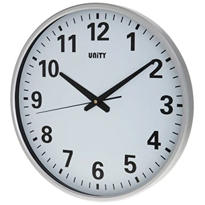 Immagine di Orologio da parete Unity, Tejo 38 cm quadrante trasparente lancette ultra silenziose, argento