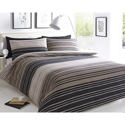 Immagine di Sleepdown Set copripiumino per letto, Marrone, Double (copripiumino 200 x cm + 2 federe 48 74 cm)