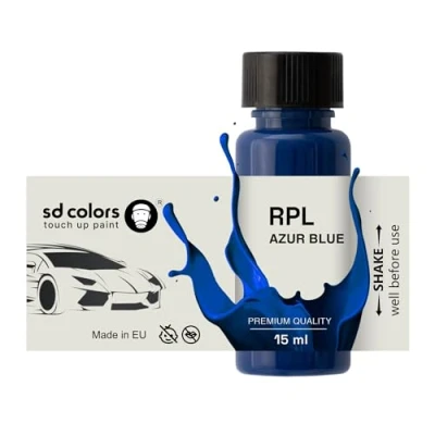 Immagine di SD COLORS AZUR BLUE RPL New Ritocco Paint 15 ML RIPARAZIONE SCRATCH CHIP PENNELLO COLORE CODICE (SOLO VERNICIA)