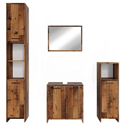 Immagine di Vicco set mobili bagno Kiko, Rovere rustico, 4 parti