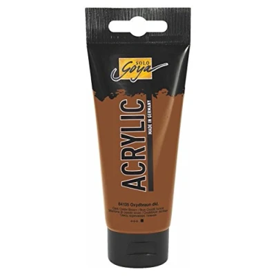Immagine di Kreul 84135 Solo Goya Acrylic, Tubo Marrone ossido Scuro, Acrilico cremoso e Versatile in qualità da Studio, a Base d&#039;Acqua, ad Asciugatura Rapida Opaca, Colore Brown, 100 ml,