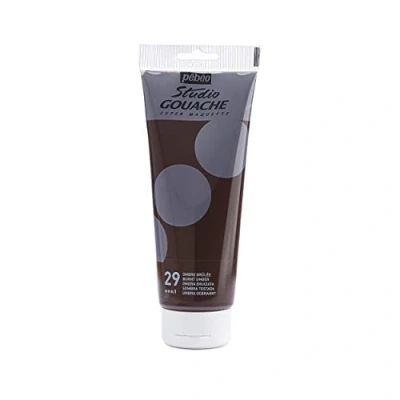 Immagine di Pébéo Studio Gouache 220 ml Pittura Professionale, Colore a Guazzo, Tempere per Paint dai Colori Opachi e Pigmentati Ombra Bruciata