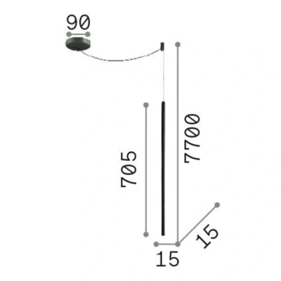 Immagine di Ideallux Ideal Lux Lampada a sospensione LED Filo in metallo nero, cavo lungo